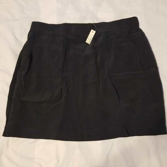 NWT Madewell Women's Dark Gray Silk Lookout Mini Skrit Size L - Picture 10 of 10